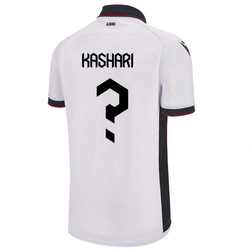 Kids Football Albania Klaus Kashari #0 White Away Jersey 24-26 T-Shirt Nz