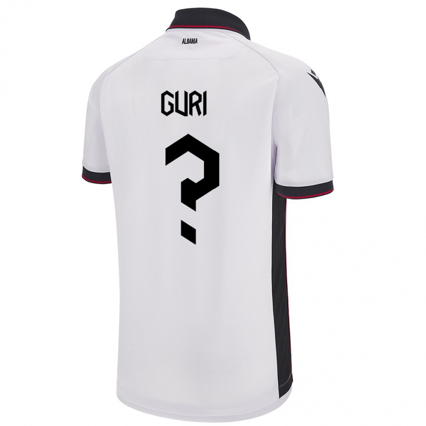 Kids Football Albania Gabriel Guri #0 White Away Jersey 24-26 T-Shirt Nz