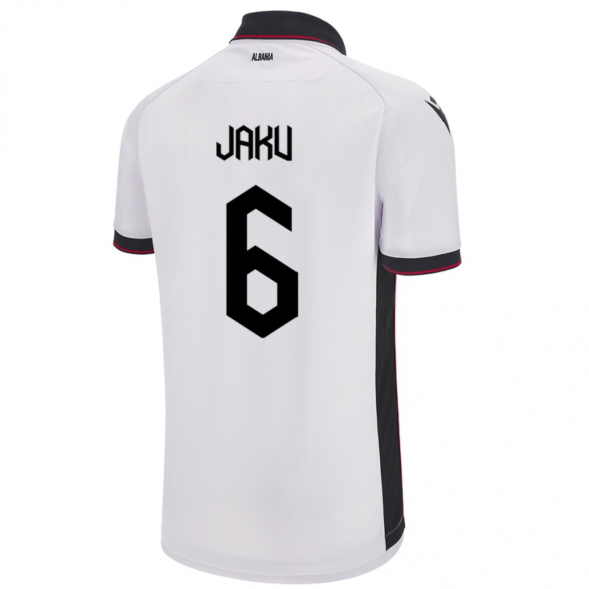 Kids Football Albania Jordi Jaku #6 White Away Jersey 24-26 T-Shirt Nz