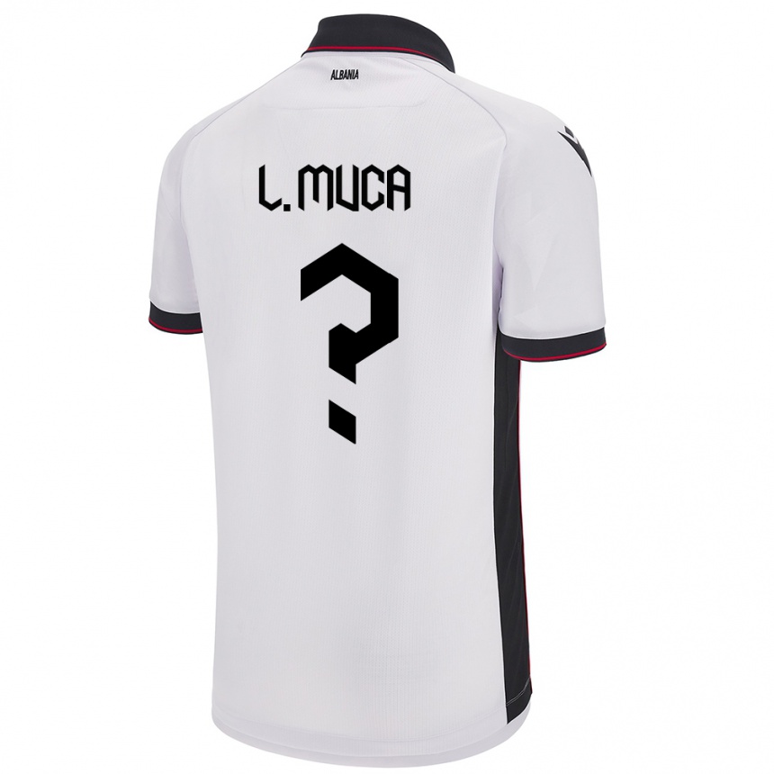 Kids Football Albania Leonard Muca #0 White Away Jersey 24-26 T-Shirt Nz