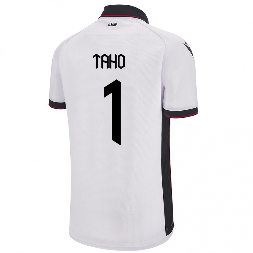 Kids Football Albania Alain Taho #1 White Away Jersey 24-26 T-Shirt Nz