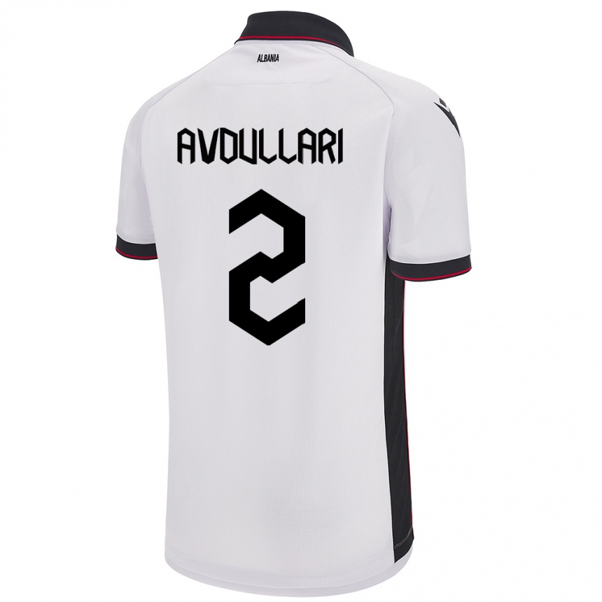 Kids Football Albania Davide Avdullari #2 White Away Jersey 24-26 T-Shirt Nz