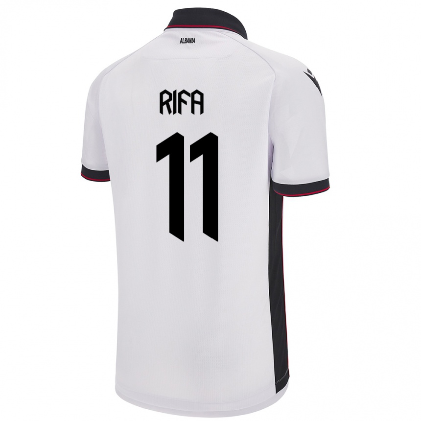 Kids Football Albania Oresti Rifa #11 White Away Jersey 24-26 T-Shirt Nz