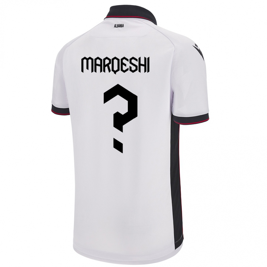 Kids Football Albania Ernesto Marqeshi #0 White Away Jersey 24-26 T-Shirt Nz