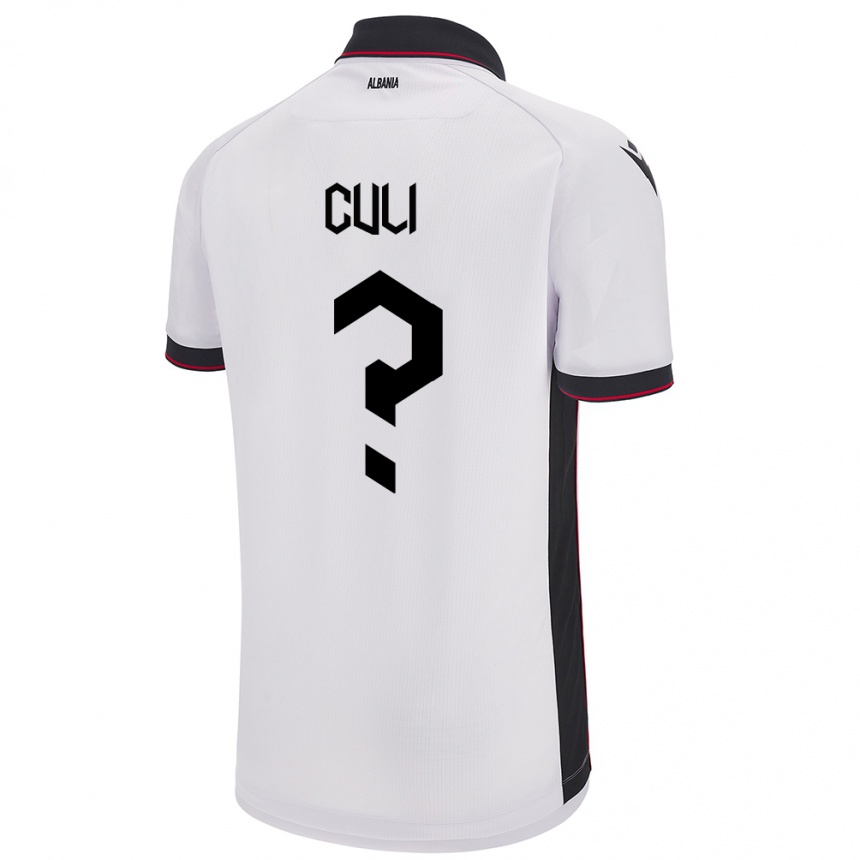 Kids Football Albania Daniel Culi #0 White Away Jersey 24-26 T-Shirt Nz