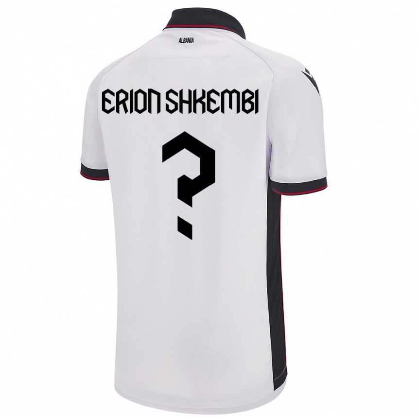 Kids Football Albania Erion Shkembi #0 White Away Jersey 24-26 T-Shirt Nz