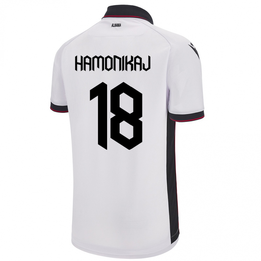 Kids Football Albania Klea Hamonikaj #18 White Away Jersey 24-26 T-Shirt Nz