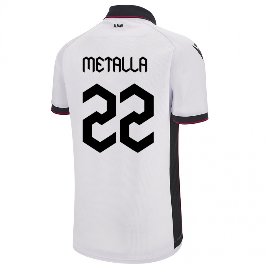 Kids Football Albania Mikaela Metalla #22 White Away Jersey 24-26 T-Shirt Nz