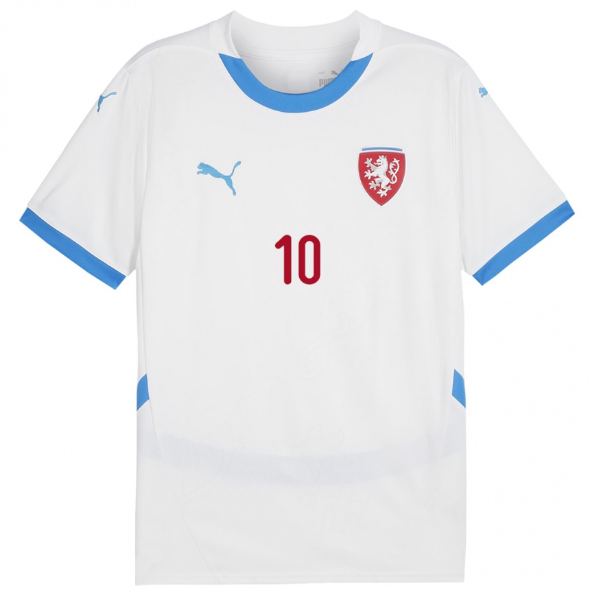 Kids Football Czech Republic David Vesely #10 White Away Jersey 24-26 T-Shirt Nz