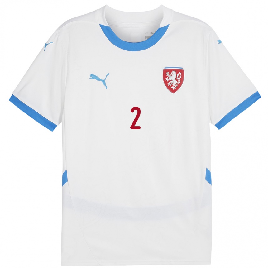 Kids Football Czech Republic David Zima #2 White Away Jersey 24-26 T-Shirt Nz