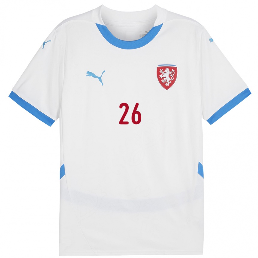 Kids Football Czech Republic Matej Jurasek #26 White Away Jersey 24-26 T-Shirt Nz