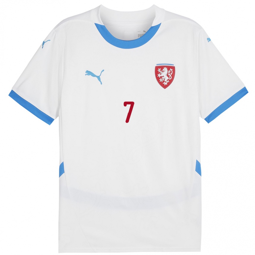 Kids Football Czech Republic Adam Pudil #7 White Away Jersey 24-26 T-Shirt Nz