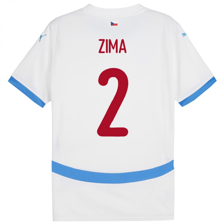 Kids Football Czech Republic David Zima #2 White Away Jersey 24-26 T-Shirt Nz