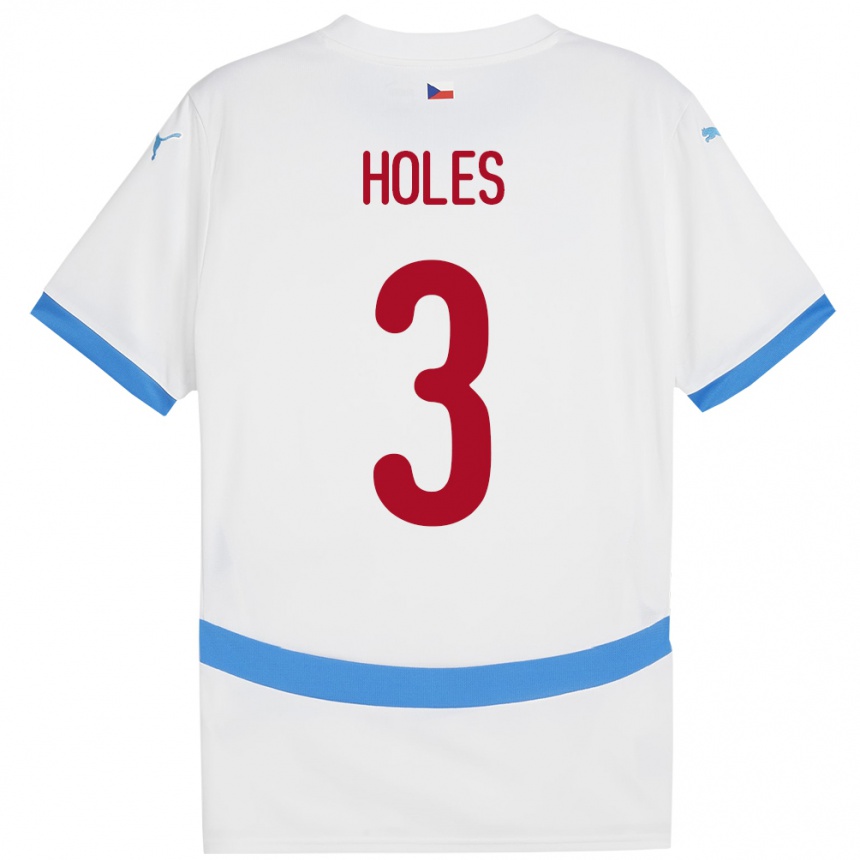 Kids Football Czech Republic Tomas Holes #3 White Away Jersey 24-26 T-Shirt Nz