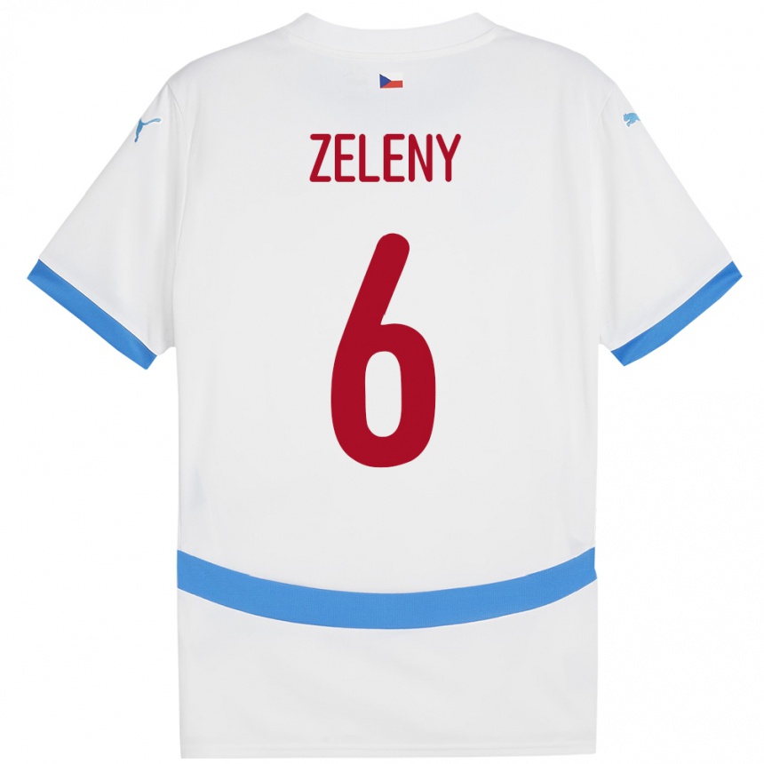 Kids Football Czech Republic Jaroslav Zelený #6 White Away Jersey 24-26 T-Shirt Nz