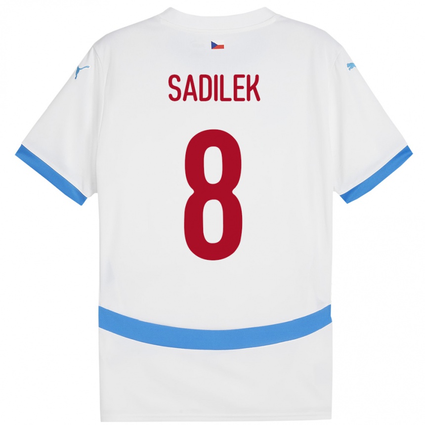 Kids Football Czech Republic Michal Sadílek #8 White Away Jersey 24-26 T-Shirt Nz