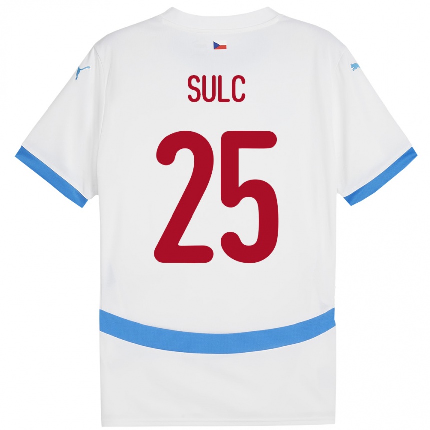 Kids Football Czech Republic Pavel Sulc #25 White Away Jersey 24-26 T-Shirt Nz