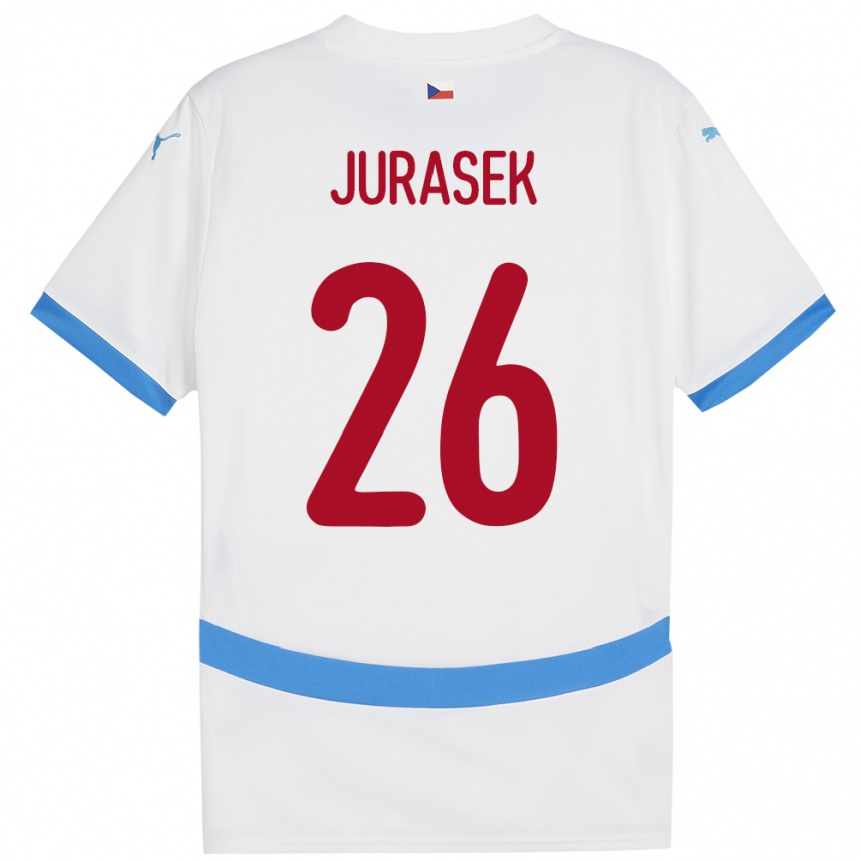 Kids Football Czech Republic Matej Jurasek #26 White Away Jersey 24-26 T-Shirt Nz