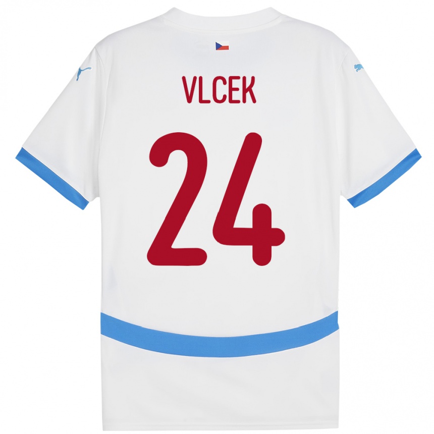 Kids Football Czech Republic Tomas Vlcek #24 White Away Jersey 24-26 T-Shirt Nz