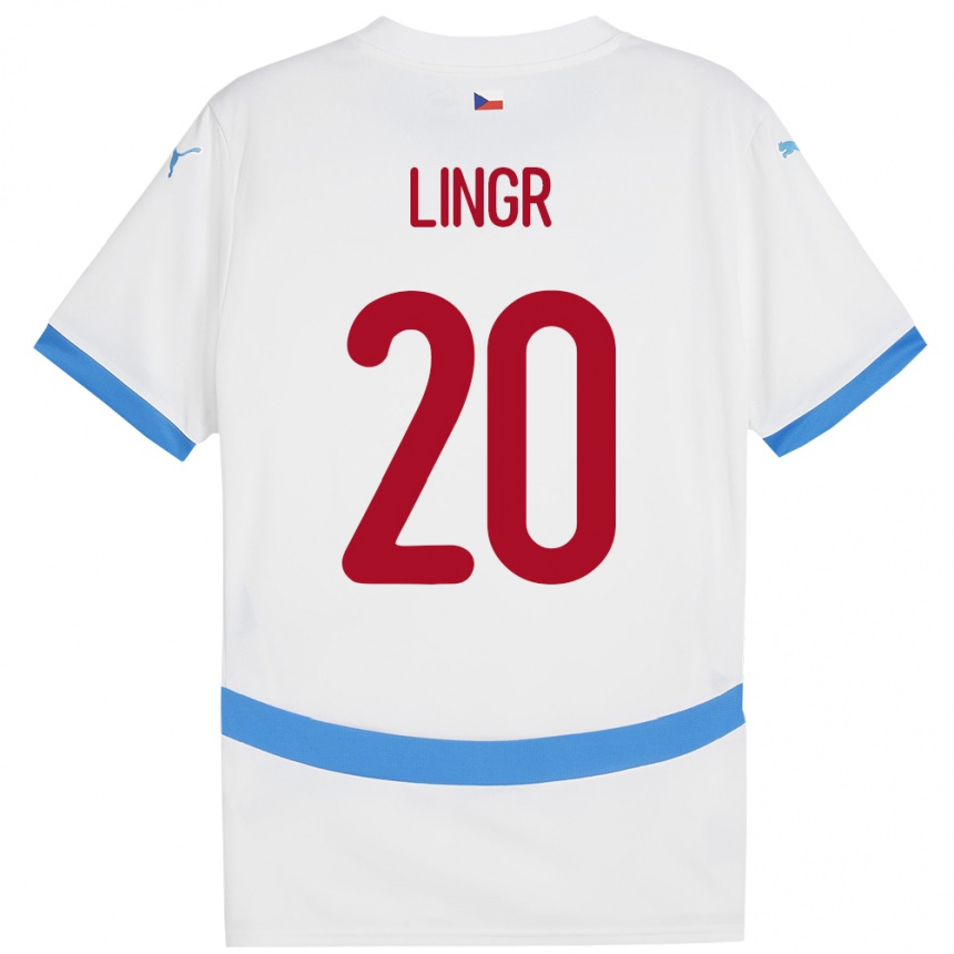 Kids Football Czech Republic Ondrej Lingr #20 White Away Jersey 24-26 T-Shirt Nz