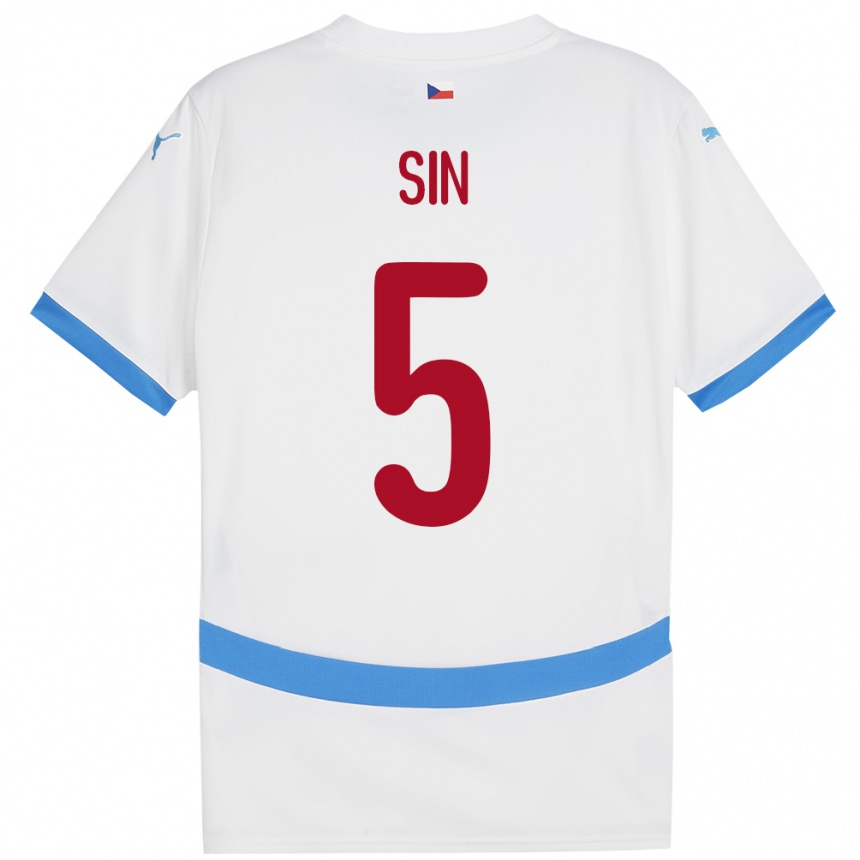 Kids Football Czech Republic Matej Sin #5 White Away Jersey 24-26 T-Shirt Nz