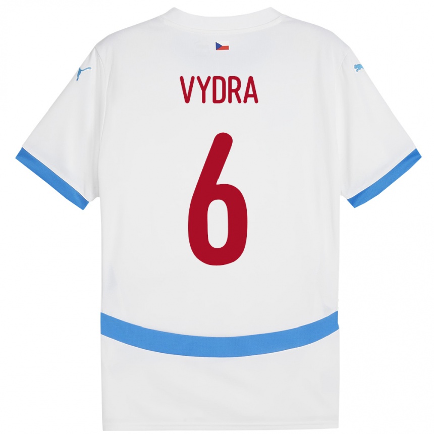 Kids Football Czech Republic Patrik Vydra #6 White Away Jersey 24-26 T-Shirt Nz