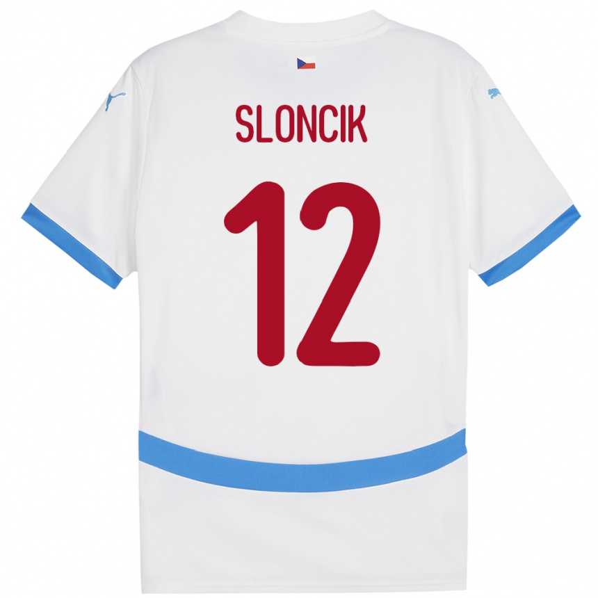 Kids Football Czech Republic Tom Sloncik #12 White Away Jersey 24-26 T-Shirt Nz