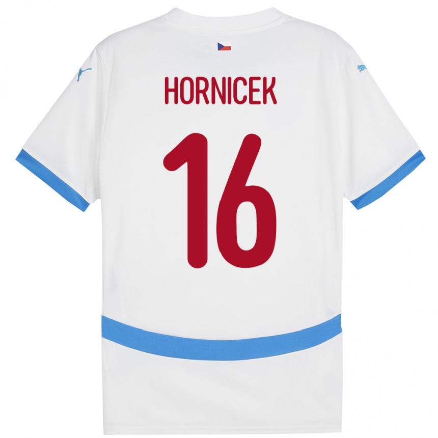 Kids Football Czech Republic Lukas Hornicek #16 White Away Jersey 24-26 T-Shirt Nz