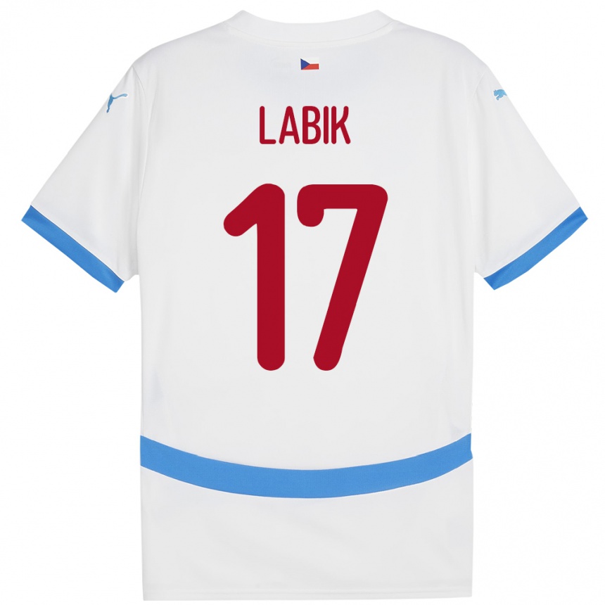 Kids Football Czech Republic Albert Labik #17 White Away Jersey 24-26 T-Shirt Nz