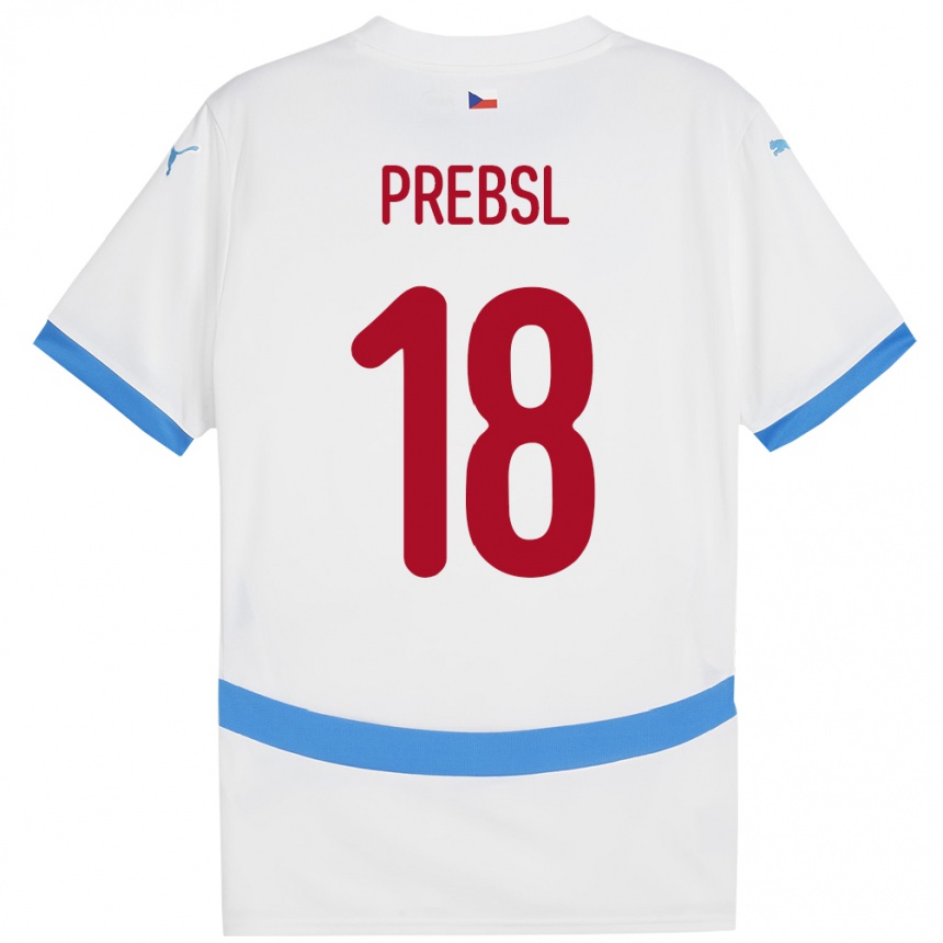 Kids Football Czech Republic Filip Prebsl #18 White Away Jersey 24-26 T-Shirt Nz