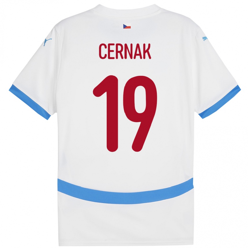 Kids Football Czech Republic Michal Cernak #19 White Away Jersey 24-26 T-Shirt Nz