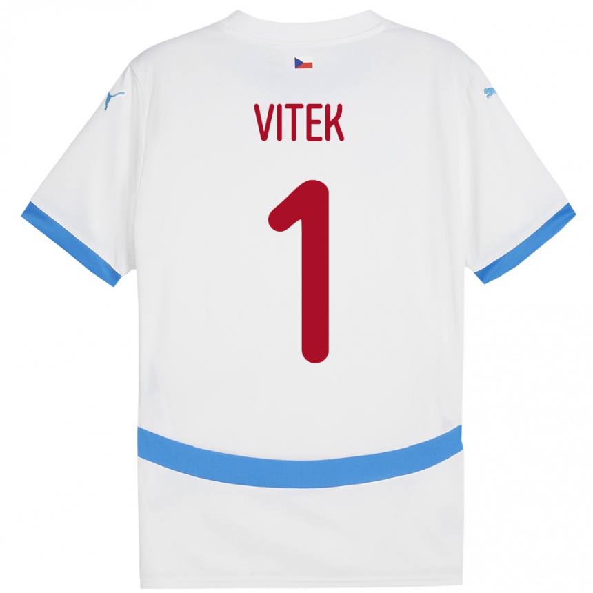 Kids Football Czech Republic Radek Vitek #1 White Away Jersey 24-26 T-Shirt Nz