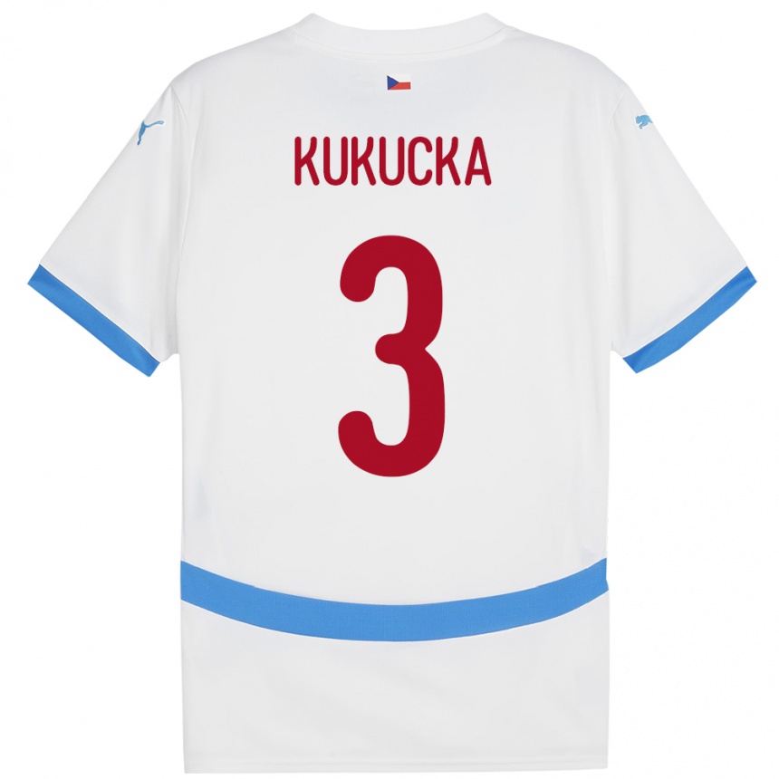 Kids Football Czech Republic Ondrej Kukucka #3 White Away Jersey 24-26 T-Shirt Nz