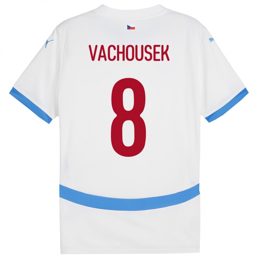 Kids Football Czech Republic Tadeas Vachousek #8 White Away Jersey 24-26 T-Shirt Nz