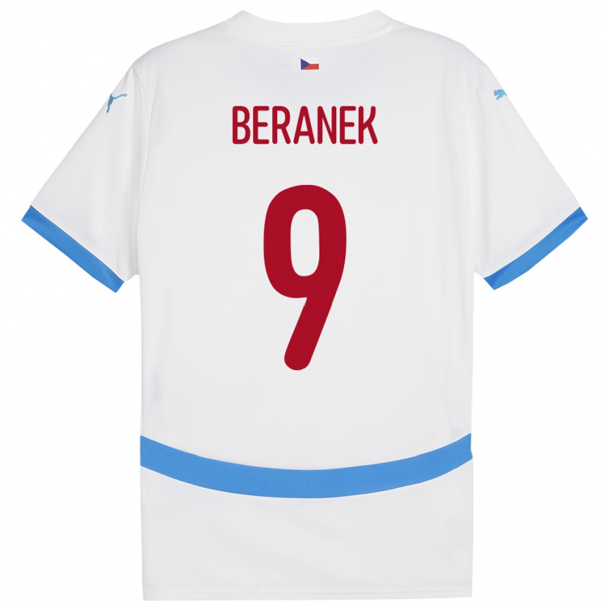 Kids Football Czech Republic Marek Beranek #9 White Away Jersey 24-26 T-Shirt Nz