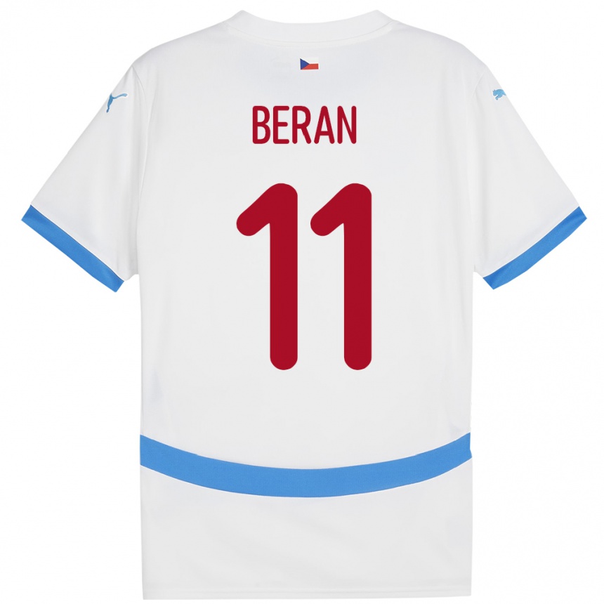 Kids Football Czech Republic Stepan Beran #11 White Away Jersey 24-26 T-Shirt Nz