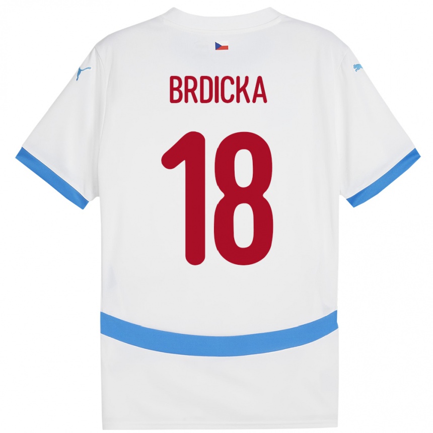 Kids Football Czech Republic Filip Brdicka #18 White Away Jersey 24-26 T-Shirt Nz