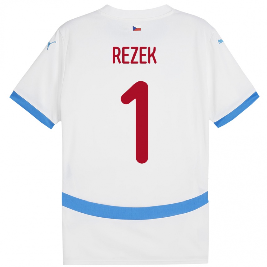 Kids Football Czech Republic Adam Rezek #1 White Away Jersey 24-26 T-Shirt Nz