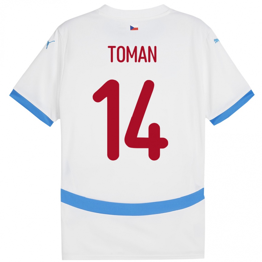 Kids Football Czech Republic Zdenek Toman #14 White Away Jersey 24-26 T-Shirt Nz