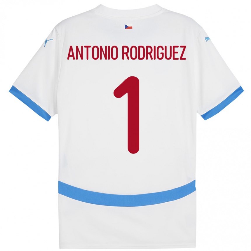 Kids Football Czech Republic Pedro Antonio Rodriguez #1 White Away Jersey 24-26 T-Shirt Nz