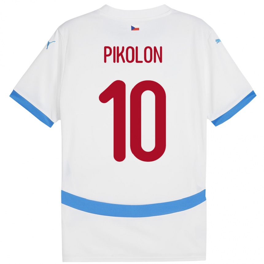 Kids Football Czech Republic Samuel Pikolon #10 White Away Jersey 24-26 T-Shirt Nz