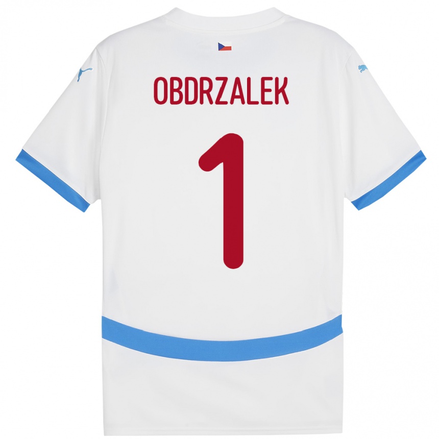 Kids Football Czech Republic Marek Obdrzalek #1 White Away Jersey 24-26 T-Shirt Nz