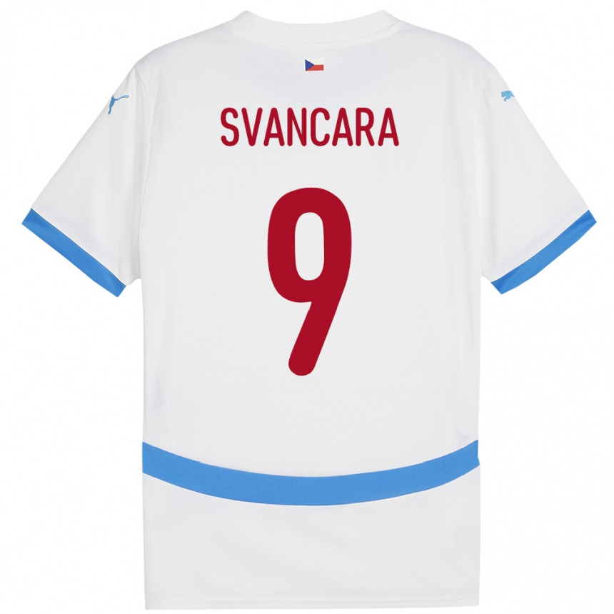 Kids Football Czech Republic Daniel Svancara #9 White Away Jersey 24-26 T-Shirt Nz