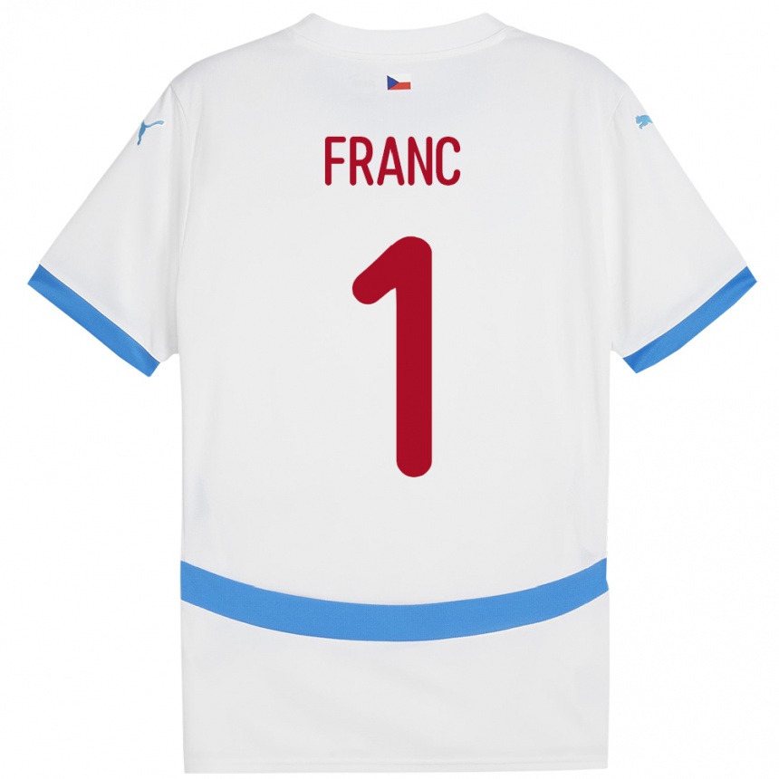 Kids Football Czech Republic Lukas Franc #1 White Away Jersey 24-26 T-Shirt Nz