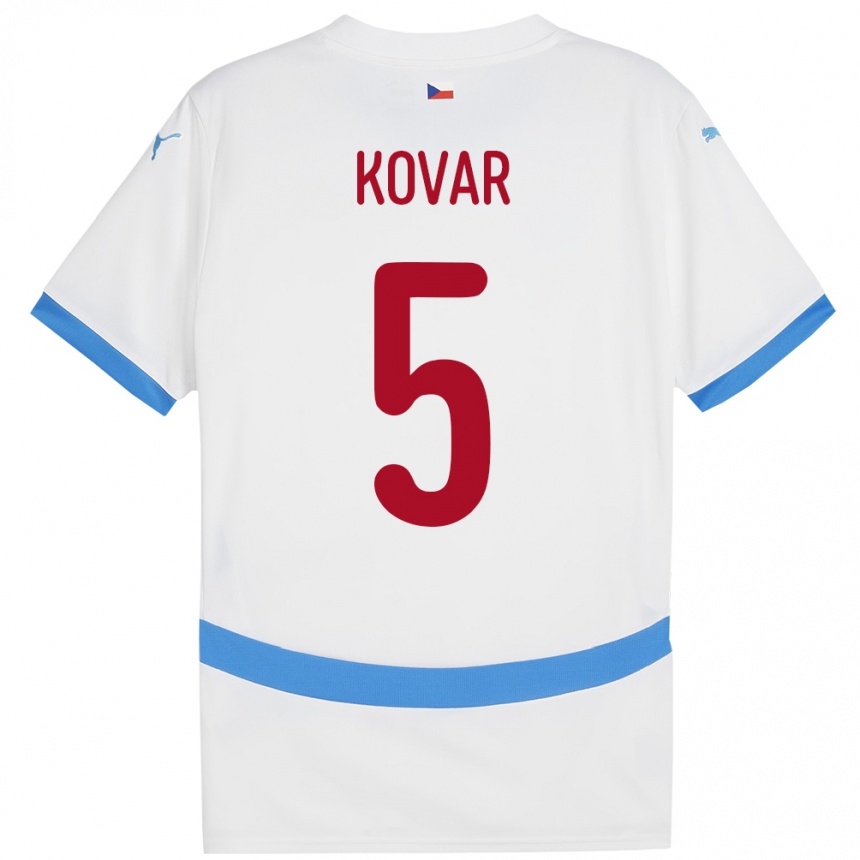 Kids Football Czech Republic Martin Kovar #5 White Away Jersey 24-26 T-Shirt Nz