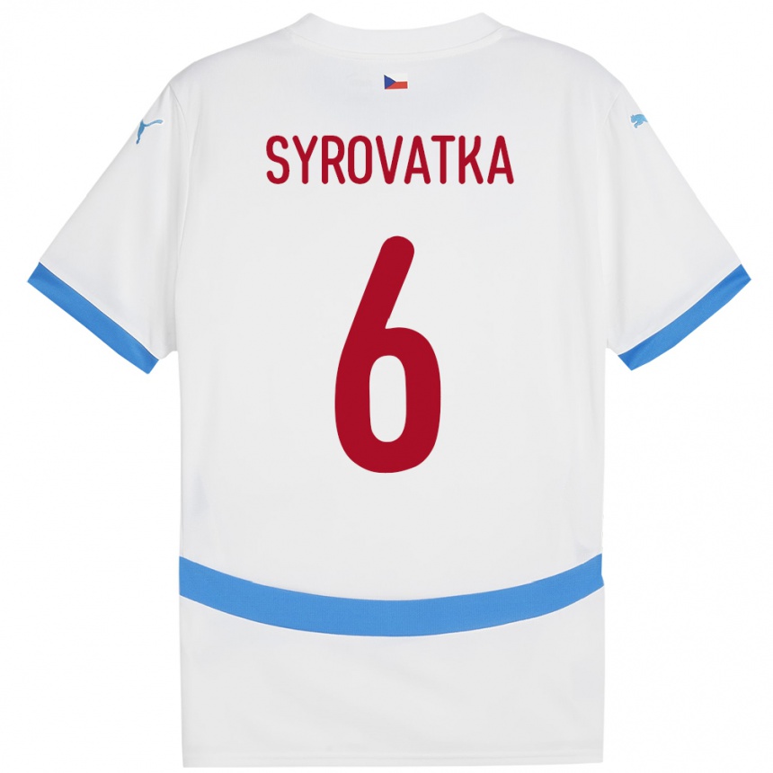 Kids Football Czech Republic Matyas Syrovatka #6 White Away Jersey 24-26 T-Shirt Nz