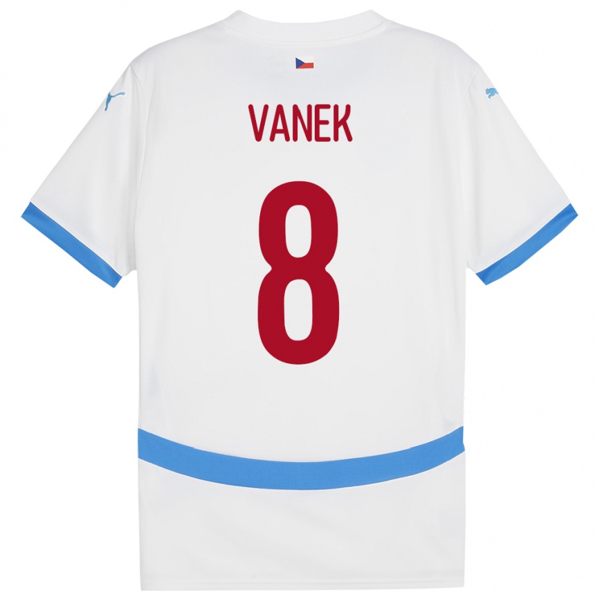 Kids Football Czech Republic Lukas Vanek #8 White Away Jersey 24-26 T-Shirt Nz