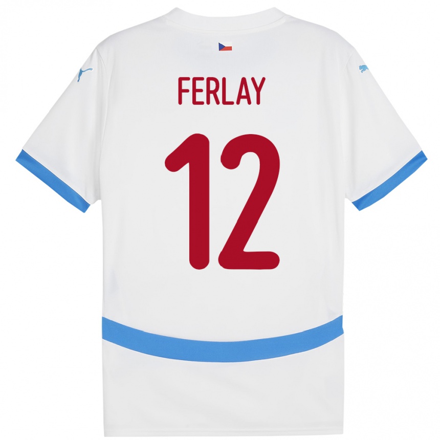 Kids Football Czech Republic Ruben Ferlay #12 White Away Jersey 24-26 T-Shirt Nz