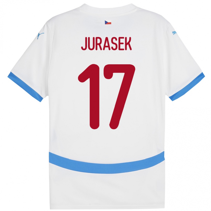 Kids Football Czech Republic Patrik Jurasek #17 White Away Jersey 24-26 T-Shirt Nz