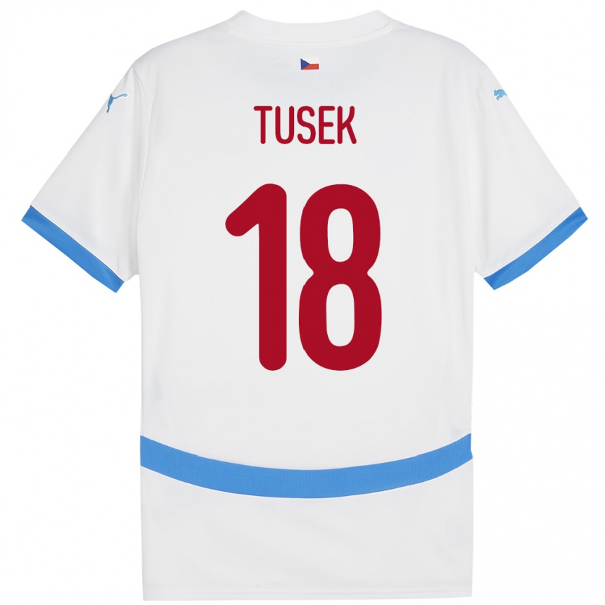 Kids Football Czech Republic Adam Tusek #18 White Away Jersey 24-26 T-Shirt Nz